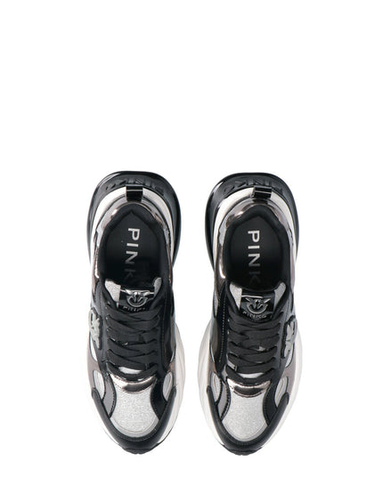 PINKO E032 SNEAKER MIRROR/FABRIC/ABRASIVATED BLACK
