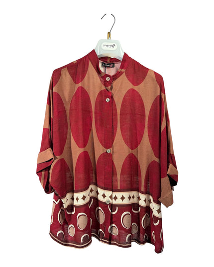CAMICIA CON STAMPA ARANCIONE 021