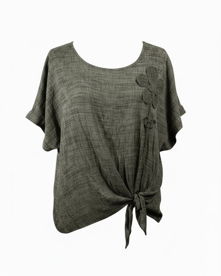 MAGLIA CON DETTAGLIO FIORE E NODO 050
