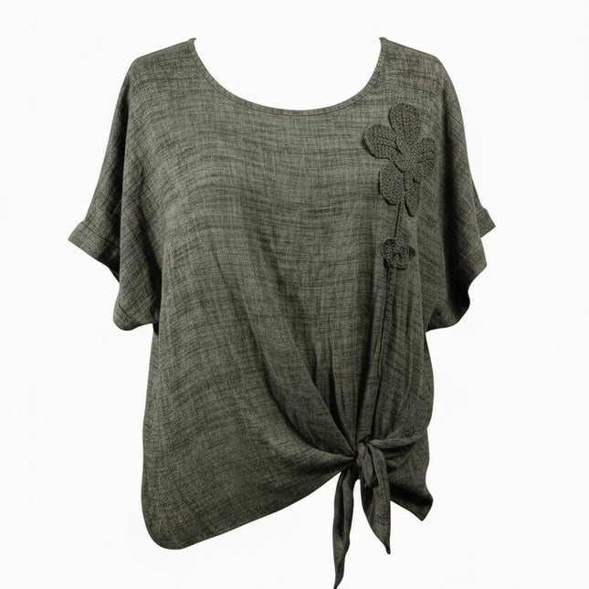 MAGLIA CON DETTAGLIO FIORE E NODO 050