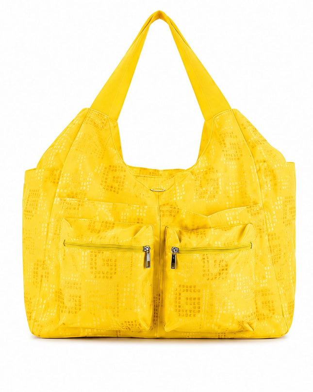 GIANMARCO VENTURI BORSA GIALLA CON TASCHE