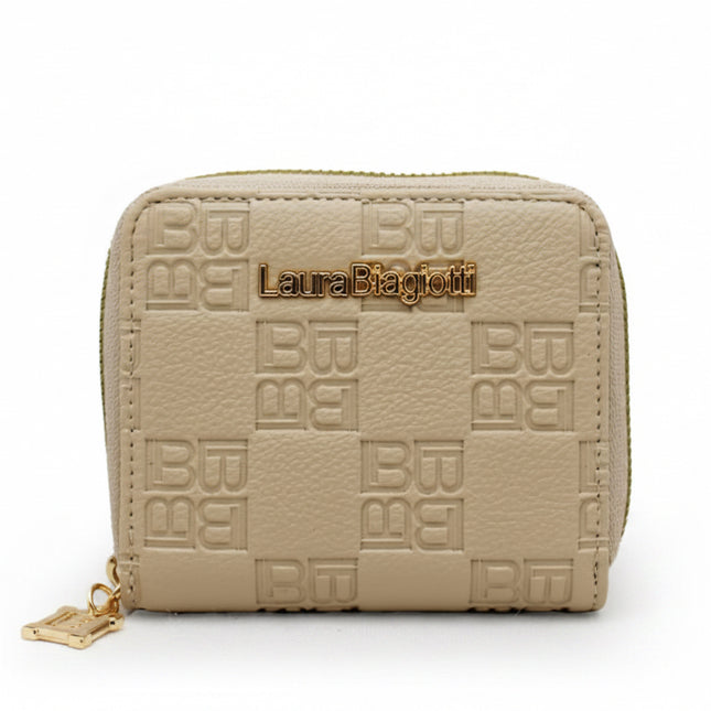 Laura Biagiotti Portafoglio Beige logo all-over