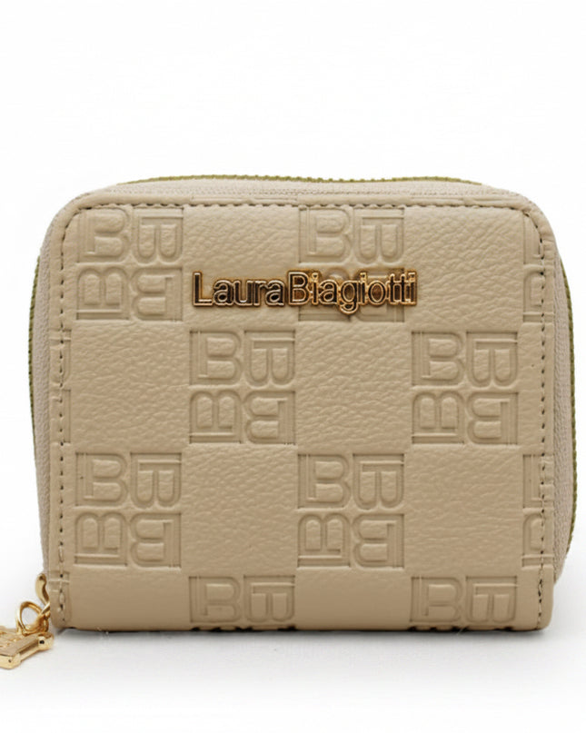 Laura Biagiotti Portafoglio Beige logo all-over