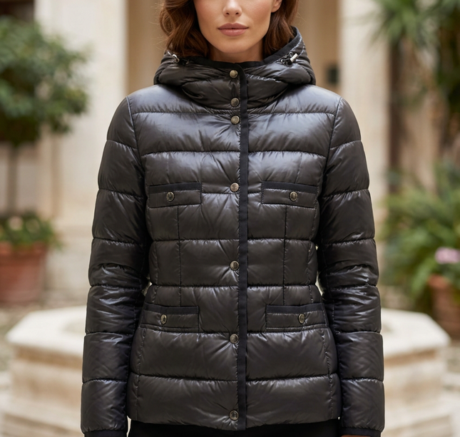 Modella snella, vista frontale