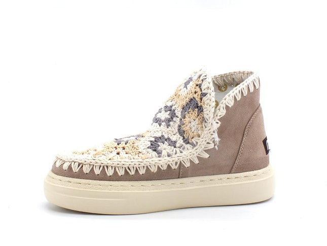MOU Summer Eskimo Sneaker Bold Crochet Upper Pink Sand